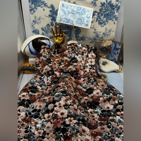 🆕 BRONX & BANCO 🧿 NWOT Maraya Floral Sequin Mini Dress, Pink Multi, Sz S US 4 - Picture 14 of 17